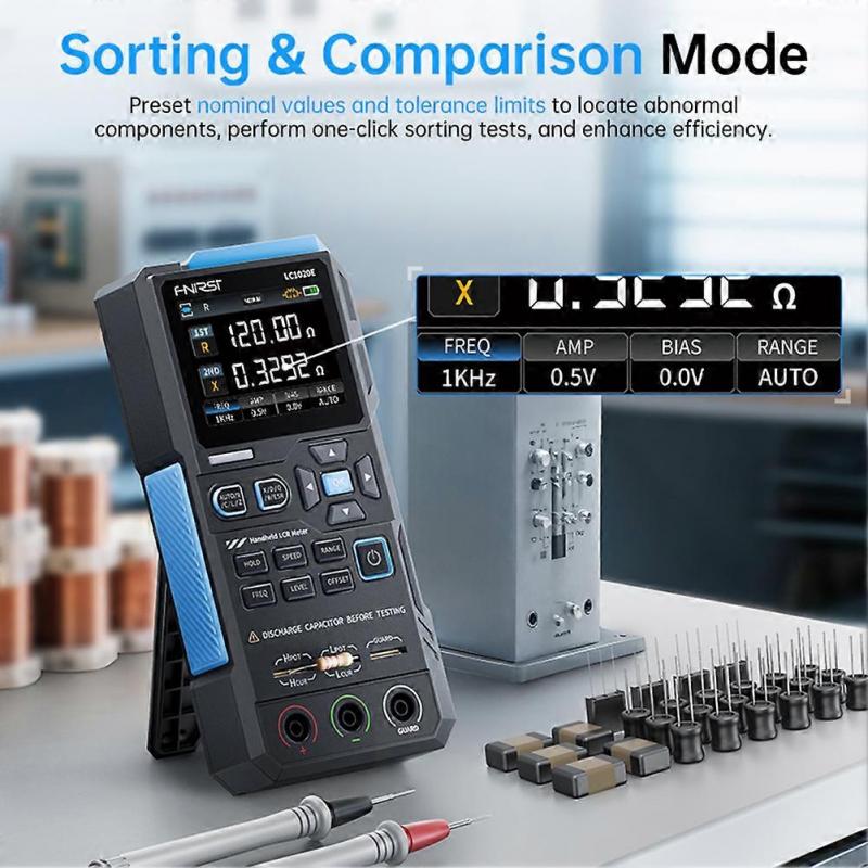 FNIRSI LC1020E Handheld LCR Bridge Meter - Professional Handheld Digital Multimeter for Resistor/Capacitor/Inductor Testing, 100Hz - 100KHz