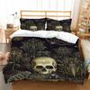 Skull Bedding Set Halloween Down Duvet Cover Pillowcase 2/3 Piece Single Double Bed Cover Gift Boy Man Horror Blanket Cover