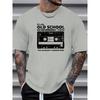 Men's Summer Casual Loose Size 100% Cotton It's An Old School Thing Print Round Neck Short Sleeve T-shirt Top