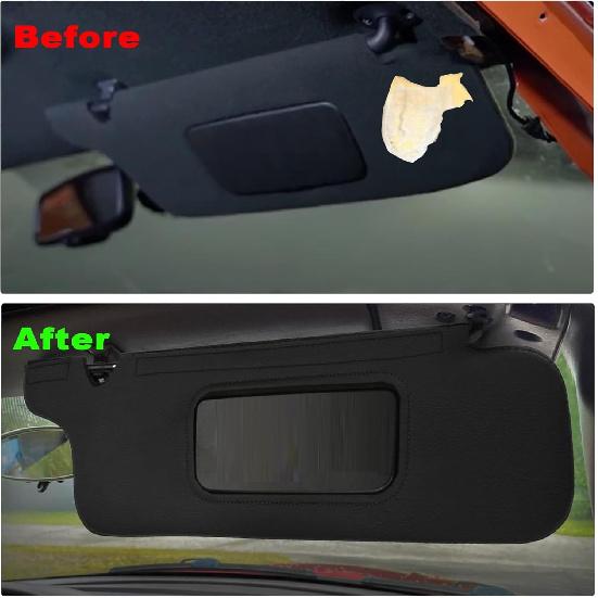 GXARTS Pair Left Driver and Right Passenger Repair Sun Visor Replacement Cover Black Fit for Ford Mustang 1994 1995 1996 1997 1998 1999 2000