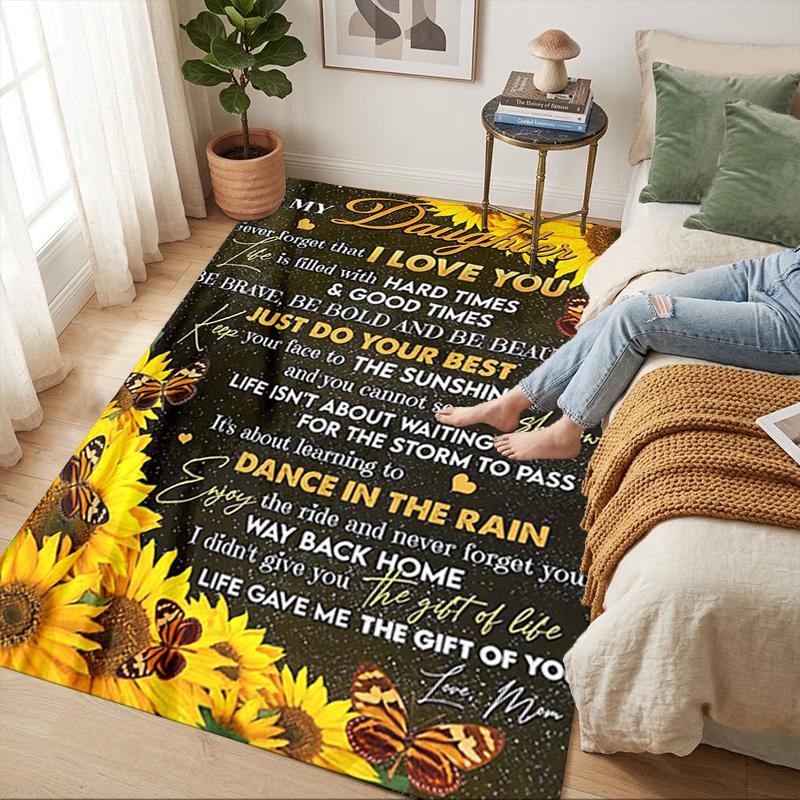 Sunflower Love Living Room Nonslip Area Rug Soft Carpet For Bedroom Game Playroom Sofa Office Home Decor Doormat Christmas Gift C930787