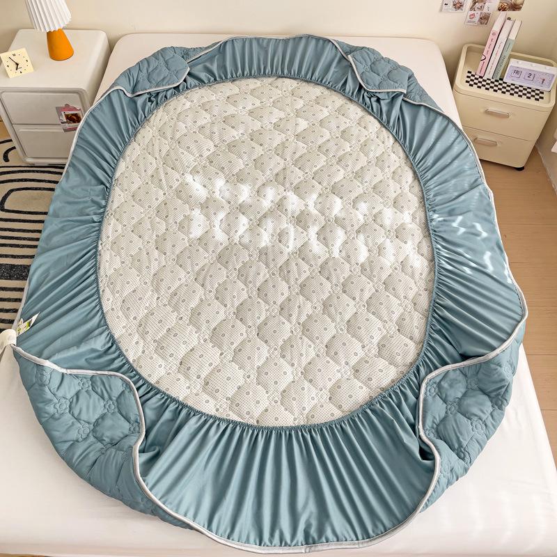 Облачно-хлопковая, приятная для кожи, утолщенная, облегающая простыня: Однотонный, 100% хлопок, Нескользящий, Можно стирать в машине.