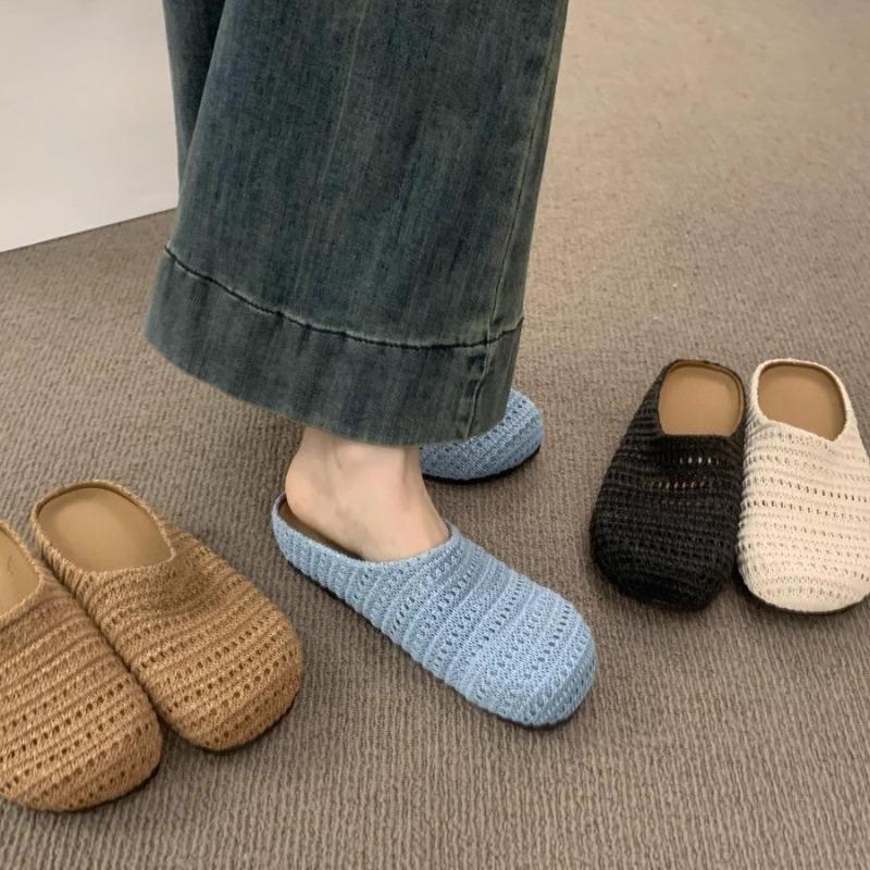 Fashion Women Flat Sandals Summer Soft Sole Half Slippers Mules Designer Comfortable Woman Shoes with Arch Support Cork Footbed Sandals