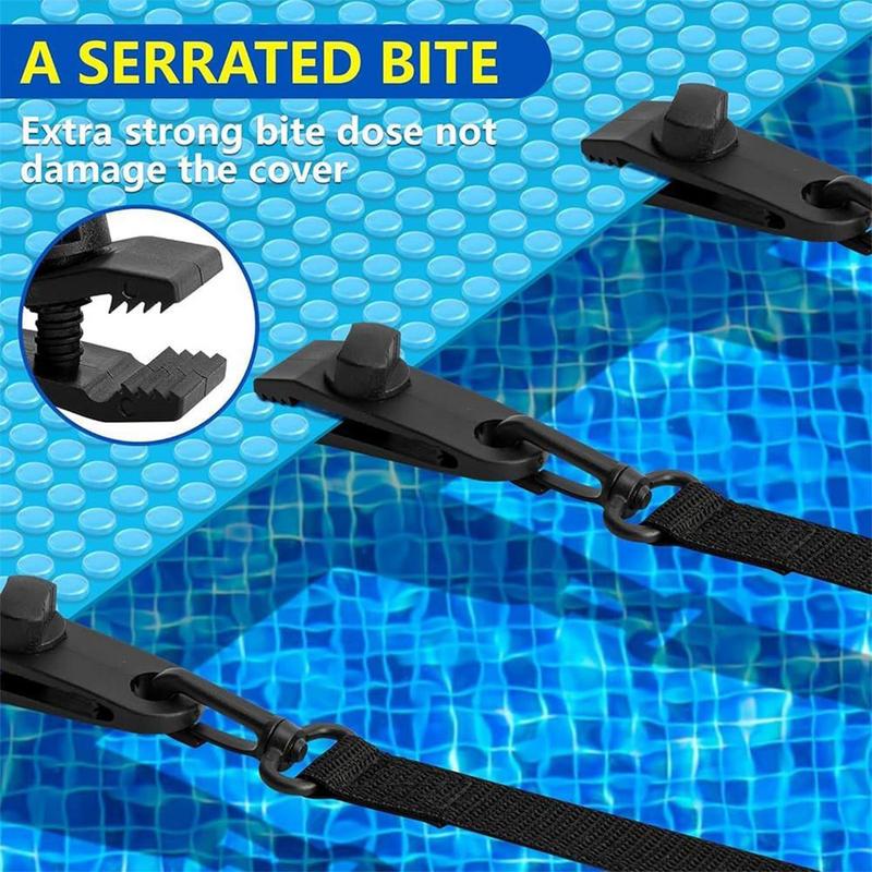 24Pcs Solar Cover Reel Straps Solar Cover Attachment Kit Straps Solar Cover Reel Attachment Kit for Inground Swimming Pool