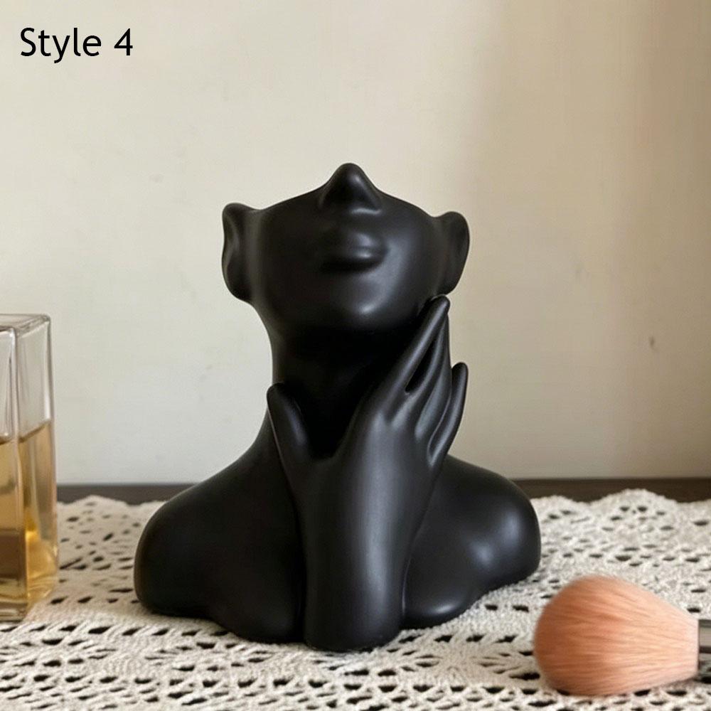 1PC Creative Human Body Art Makeup Brush Holder Modern Abstract Art Bust Flower Vase Pot For Home Vanity Desktop Decor Organizer