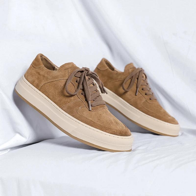Модные замшевые кожаные туфли Me Shoes Высококачественная мужская повседневная обувь Универсальные нескользящие кроссовки Модная обувь для скейтборда Мужская вулканизированная обувь