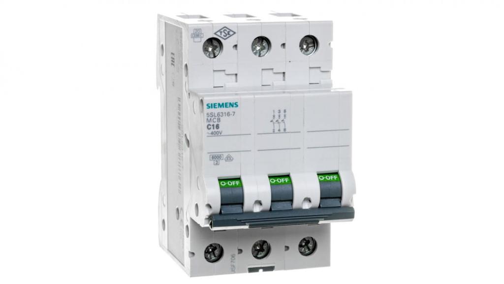 Circuit breaker 3P C 16A 6kA AC 5SL6316-7