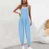 Женские весенне-осенние комбинезоны с регулируемым ремешком, винтажные однотонные брюки без рукавов с карманами