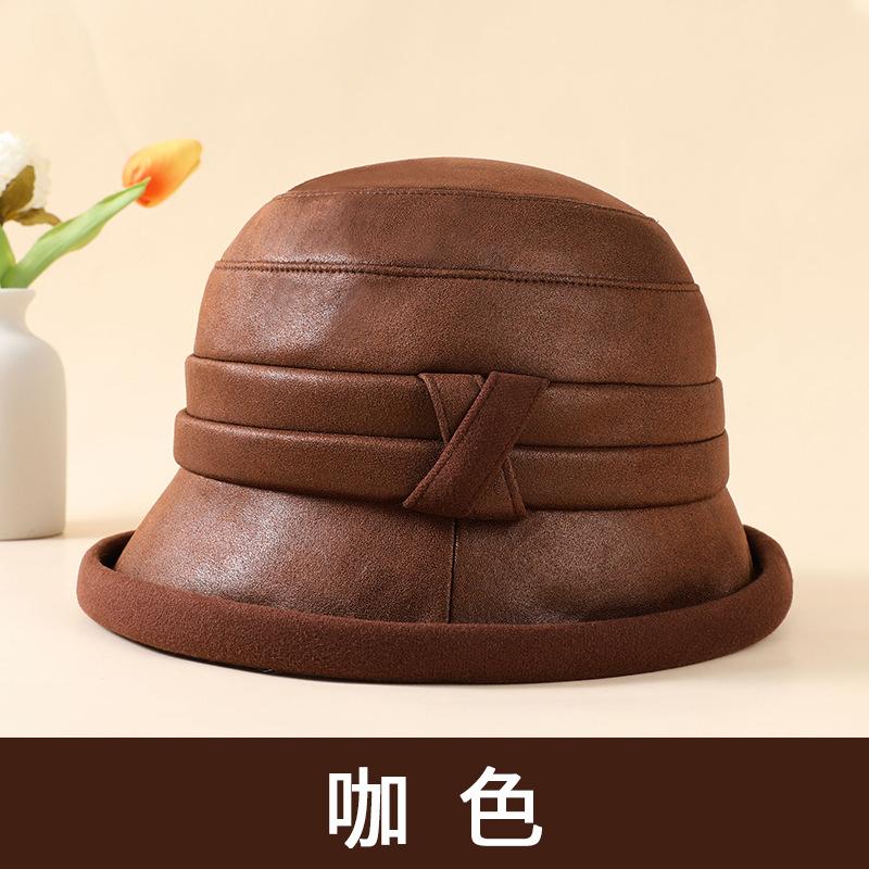 Мамина шляпа женская осень и зима новая шляпа-ведро для среднего пожилого человека модная шляпа для пожилого человека бабушки пожилой женщины шляпа-котелок теплая