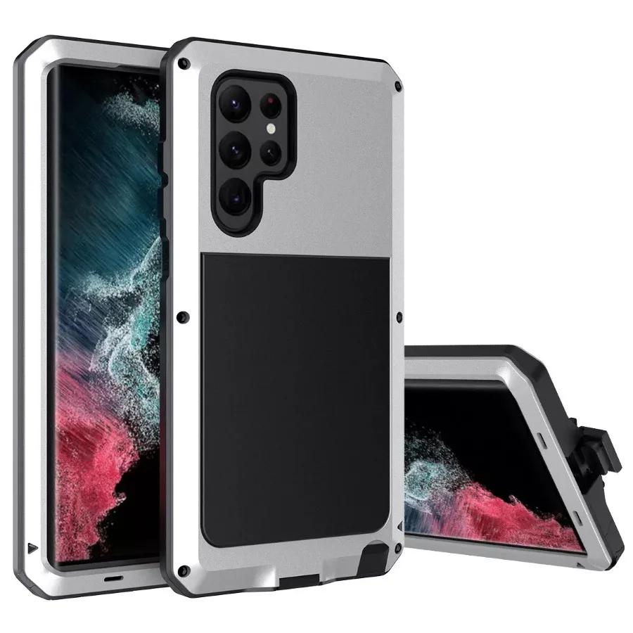 Металлический бронированный чехол из алюминиевого сплава для Samsung S26 S25 Edge S24 S23 S22 S21 S20 Plus Note 20 Ultra Ударопрочный Прочный Чехол-Танк