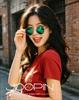 Солнцезащитные очки Joopin Круглые Поляризационные Защита UV400 Легкие Для вождения Рыбалки Пешего туризма Серебристо-зеленые Женские