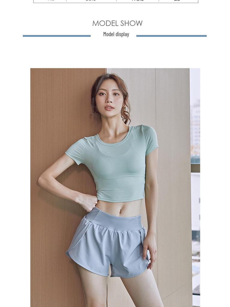 Women's High-Waisted Quick-Dry Sports Shorts for Yoga and Running