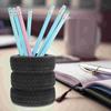 Stationery Storage Tire Shaped Pen Holder Black Stack Box Pencil Holder  School Supplies