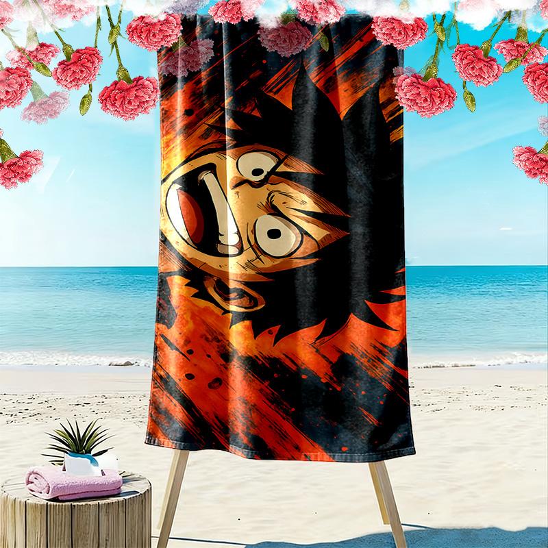 One Piece Anime Epic Illustration Print Beach Towel, Large Soft Quick Dry Towel for Beach Camping Swimming