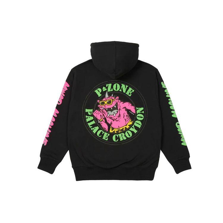 Palace X M-Zone Co-Branded Little Devil Tri-Ferg Pattern Hoodie Unisex Hoodie Black P20HD044