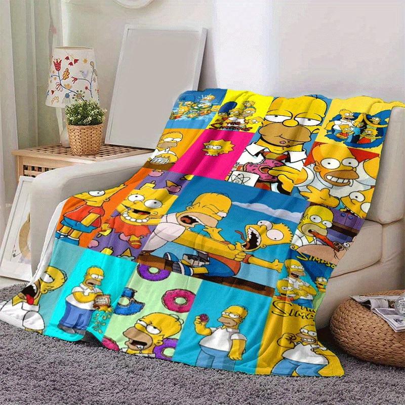 1pc The Simpsons (4) Printing Blanket - Soft, All-Season Throw for Living Room, Beroom,Personalize Gift with Aorable Cartoon esign