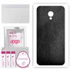 apgo Protective Skin Sticker for the Back Compatible with Meizu M8c, Wrap Film, Foil, Vinyl - Pattern Black Leather