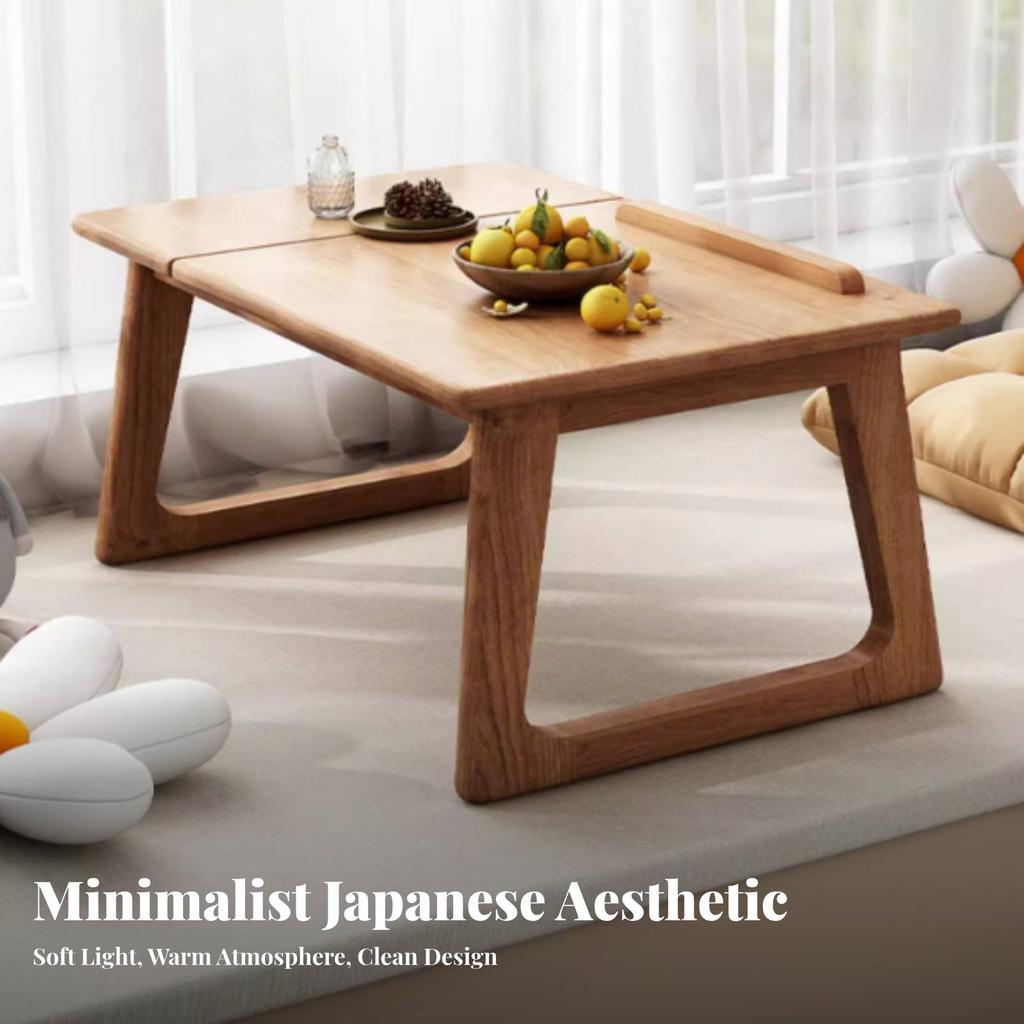 Foldable Floor Table Japanese & Design Adjustable Floor Table Portable Multi-Functional for Beverage Lovers
