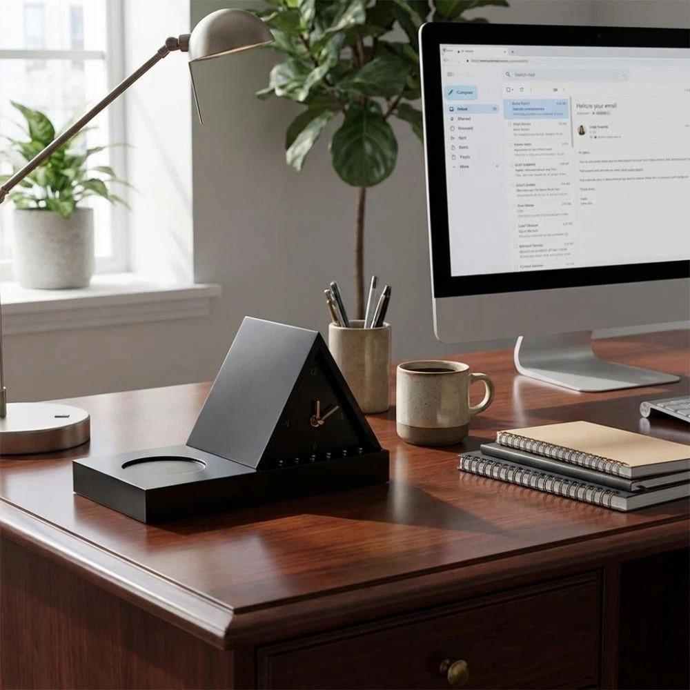 Non-Ticking Book Rest Clock with Light Bedside Table Clock Creative Silent Wall Clock  Bedside