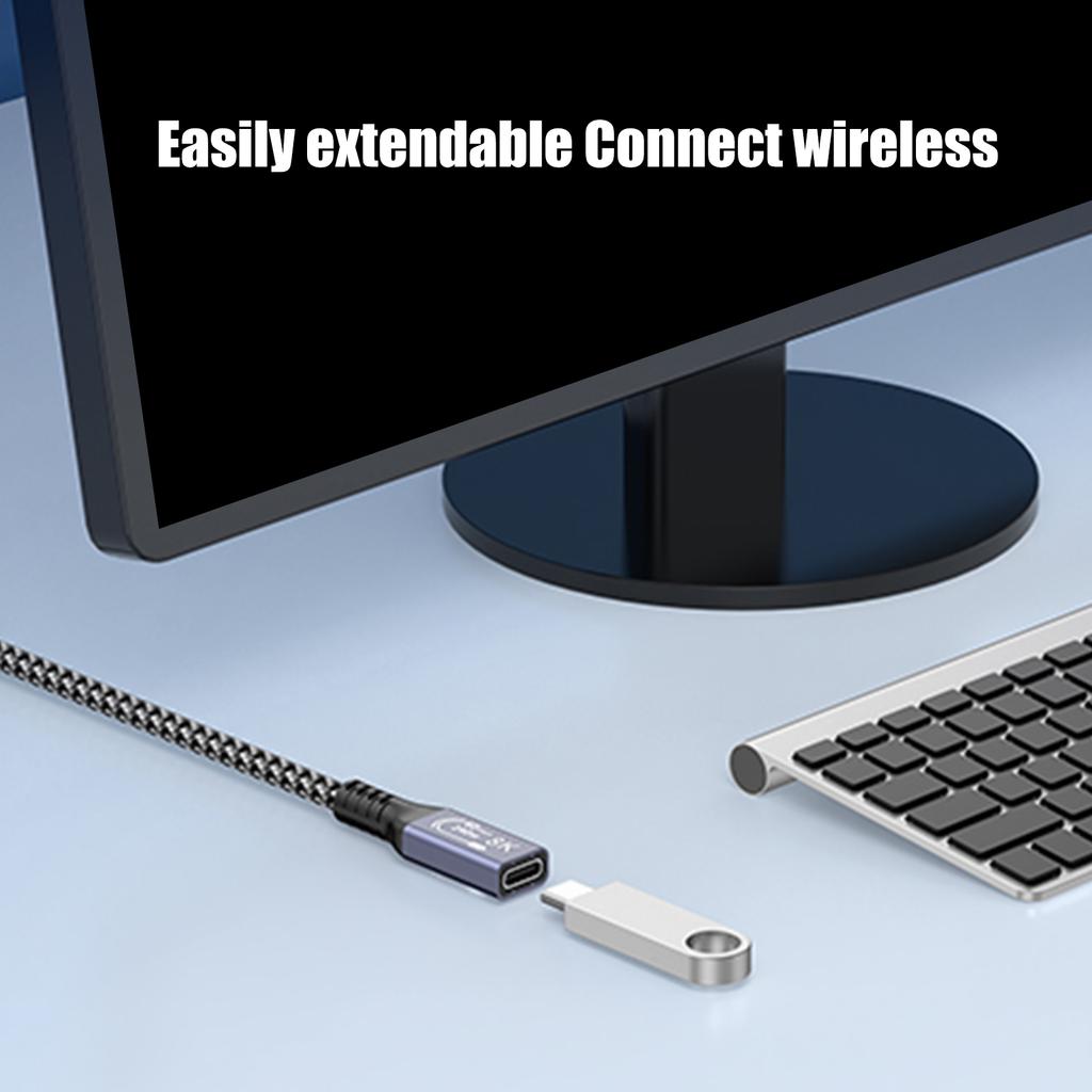 Кабель-удлинитель USB C Кабель данных USB C 4 Скорость передачи данных 40 Гбит/с с зарядкой PD240 Вт для улучшения подключения устройств