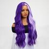 AlAN Фиолетовые синтетические парики для женщин Длинные волнистые вьющиеся парики Волоконный парик с бликами Парики для косплея Вечерние термостойкие