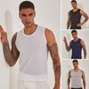 Men Vest Lightweight Quick-Drying Breathable Mesh Solid Color O-Neck Sleeveless Casual Tank Tops Exercise Fitness Camisole