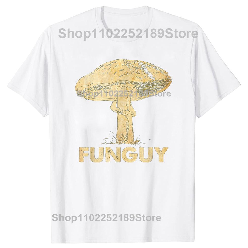 Funguy Забавные грибы Грибковая футболка Футболка Мужская Женская Мода Повседневная Оверсайз 100% Хлопок Футболка