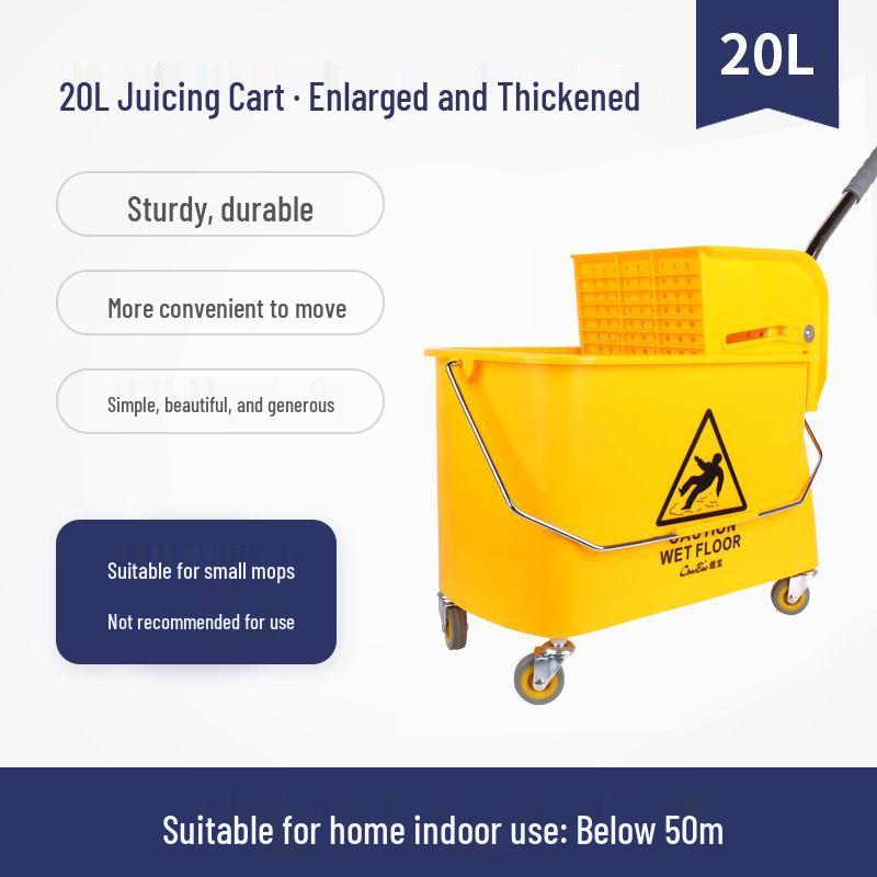 Single Bucket Mobile Mop Cart with Squeeze Feature