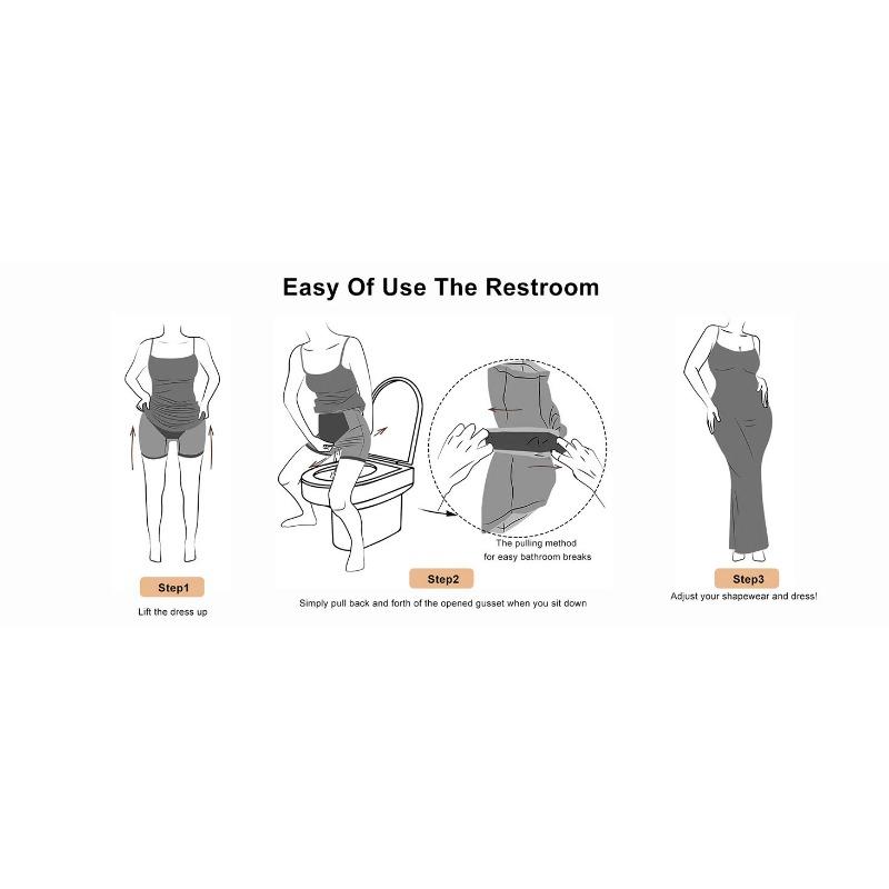 Women Modal Spaghetti Strap Light Tummy Control Bodycon Maxi Dress 2 In 1 Shapewear Long Dress