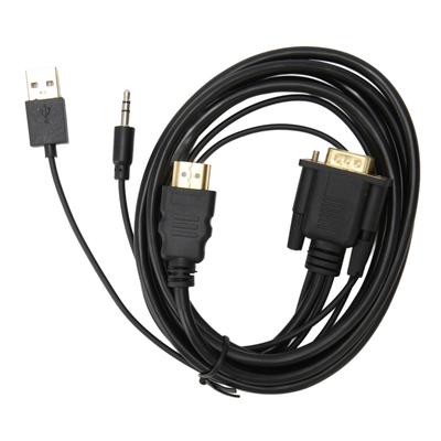Адаптер VGA к HD Multimedia Interface 1080P Видеоконвертер Кабель со звуком и питанием для ноутбука ПК монитора