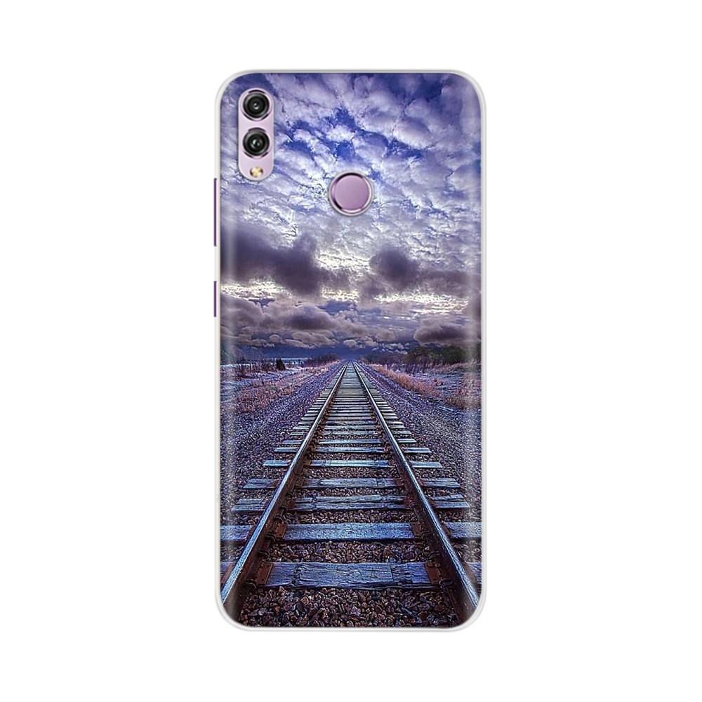 Чехол для Honor 8X Модный Прозрачный Цветной Мягкий Задняя Крышка Телефона Для Huawei Honor 8X Силиконовый Funda Бамперы Оболочки для Honor 8X