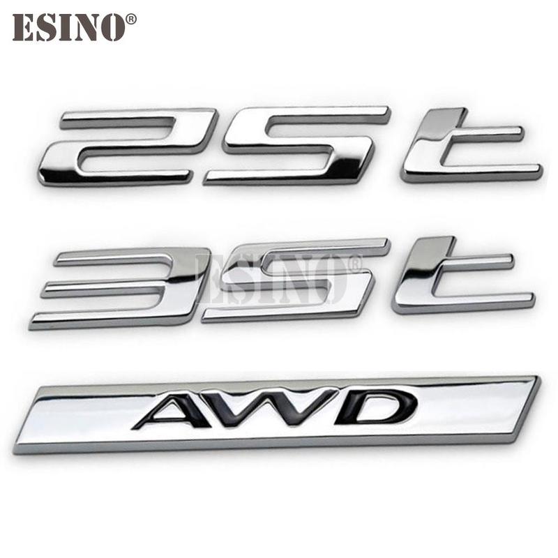 Car Styling 3D Metal Adhesive Emblem AWD 25T 35T Car Body Rear Trunk Badge Auto Accessory for Jaguar XE XF XJ F-Pace F-Type