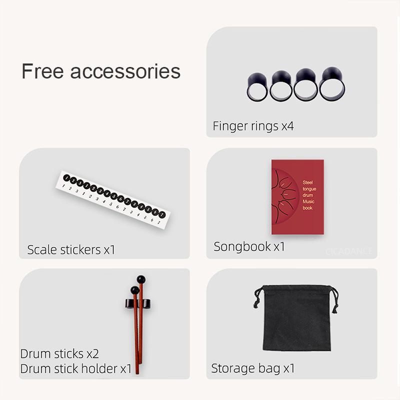 Стальной Язычковый Барабан 6 дюймов 11 нот D тона Глюкофон Эфирный Барабан Музыкальный Барабан Язычковый Барабан Ударный Инструмент