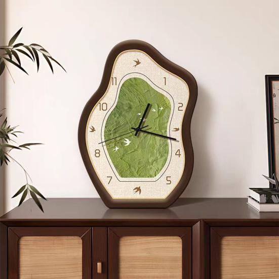 Винтажные настенные часы с эффектом таяния с открытой стрелкой, легко читаемые, без стеклянной крышки, для дома, спальни, кухни, декоративные настольные часы с летающей птицей