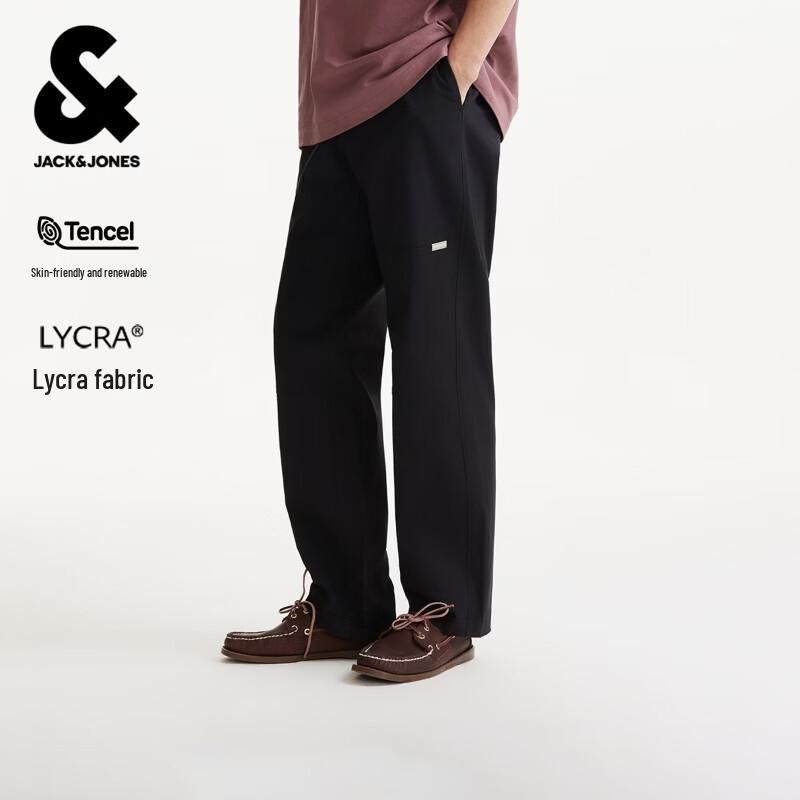 JACK&JONES Men's Tencel Blend 707 Relaxed Fit Pants with Side Logo