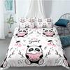 Cute Panda Duvet Cover Set 3D Print Kawaii Wild Black White Animal Comforter Cover for Adult Kid Boy Polyester Bedding Set King