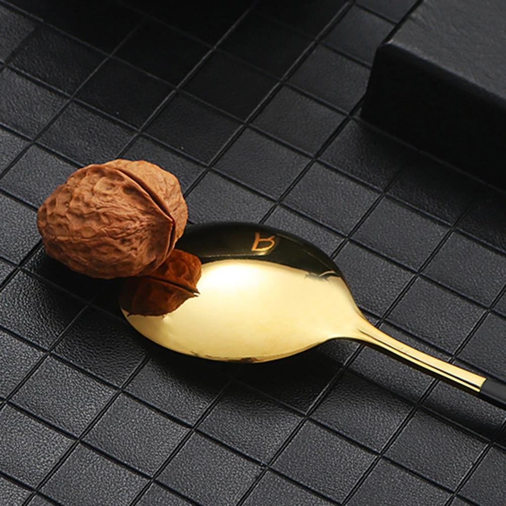 4 шт. Золотой портативный набор столовых приборов с коробкой ложка вилка палочки для еды набор из нержавеющей стали обеденная посуда кухонные принадлежности