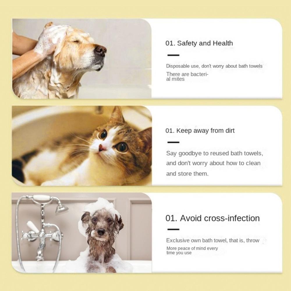 10Pcs/Bag Thickened Pet Absorbent Towel Non-woven Fabric Pet Bath Towel  Grooming