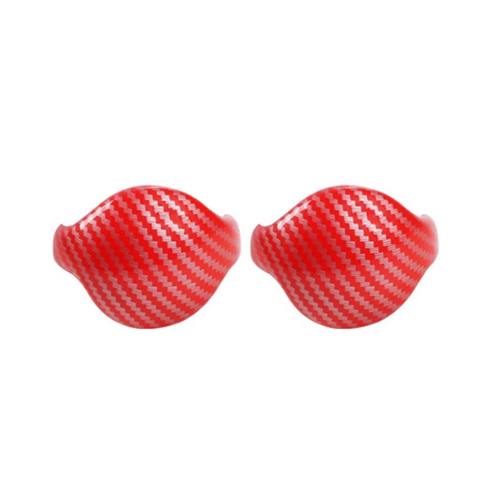 2 шт., карбоновая накладка на ручку переключения передач для салона автомобиля, красная/черная для Ford Mustang 2015 - 2019, накладка на ручку переключения передач автомобиля