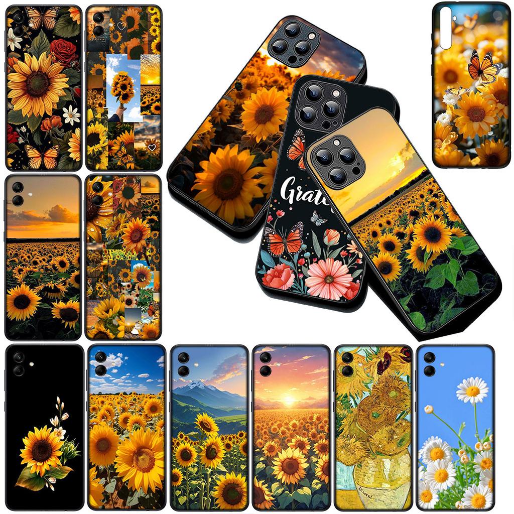 Cover for Samsung Galaxy A35 A36 A55 A26 A05 A06 A14 A50 A51 A53 A54 A12 A13 A23 Phone Case Sunflower Yellow Flower Butterfly
