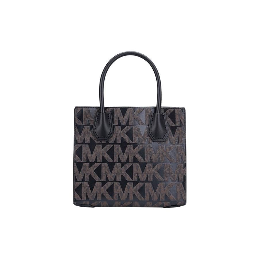 Michael Kors Классическая сумка-кроссбоди с принтом-монограммой, элегантная кожаная маленькая квадратная сумка для свиданий, женская сумка на плечо, коричнево-черная 35F1GM9M2B-BROWN/BLACK