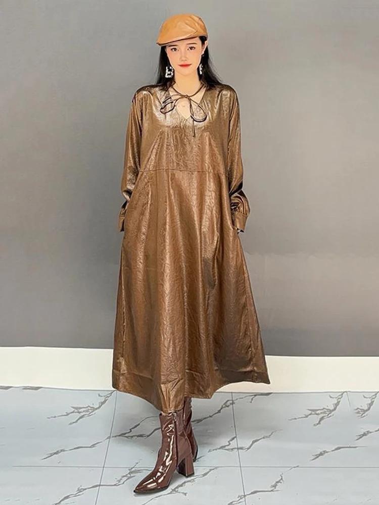 Xitao Платье-бандаж с V-образным вырезом и карманами в стиле пэчворк GYX1020