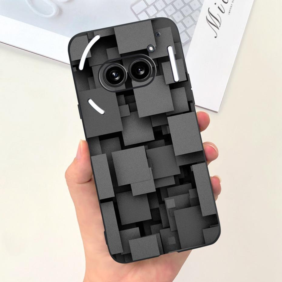 Ни за что Телефон (2а) (2) Черный силиконовый защитный чехол для Nothing Phone2 Phone 2a Милые мультяшные мягкие чехлы