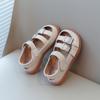 Girls Half Sandals 2024 Spring Summer Fashion New Kids Summer Shoes Leather with Metal Buckles Cut-outs Breathable Popular Soft