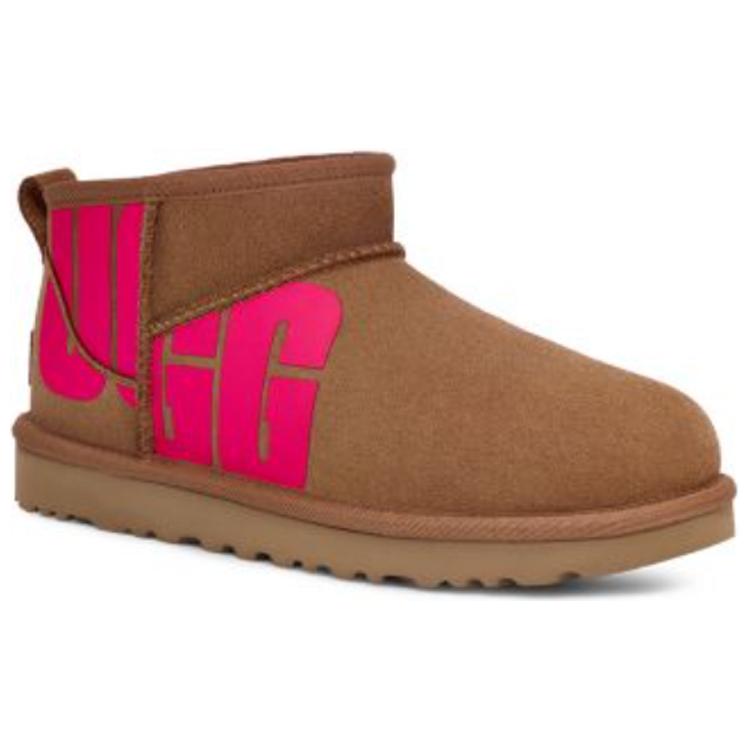 UGG Классические Ультра Мини Сломанный Логотип 'Каштановый Розовый' Женские 1126373-CTPNK