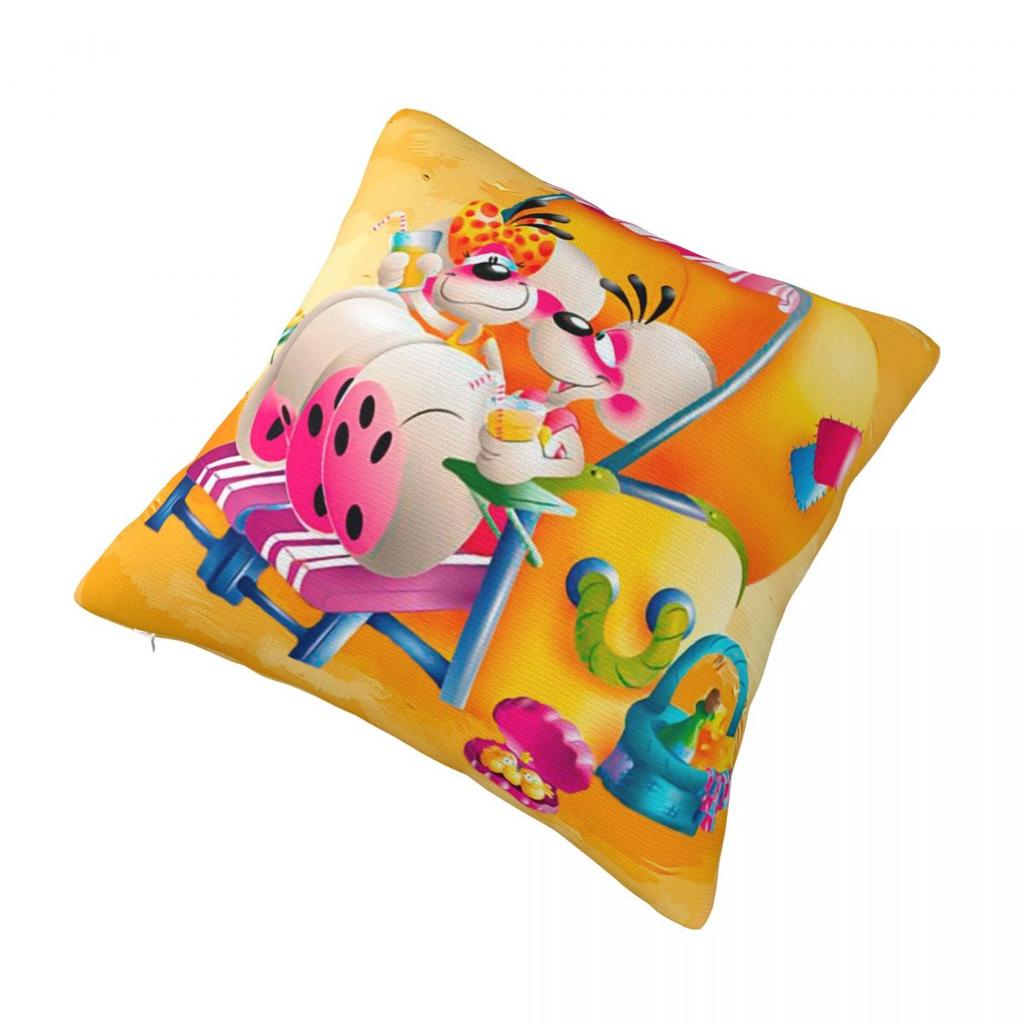 Diddl And Diddlina Pillow Case Cushion Cover Square Graphic Pillow Cover Retro Trendy Pillowcases For Chair Sofa Home Decoration