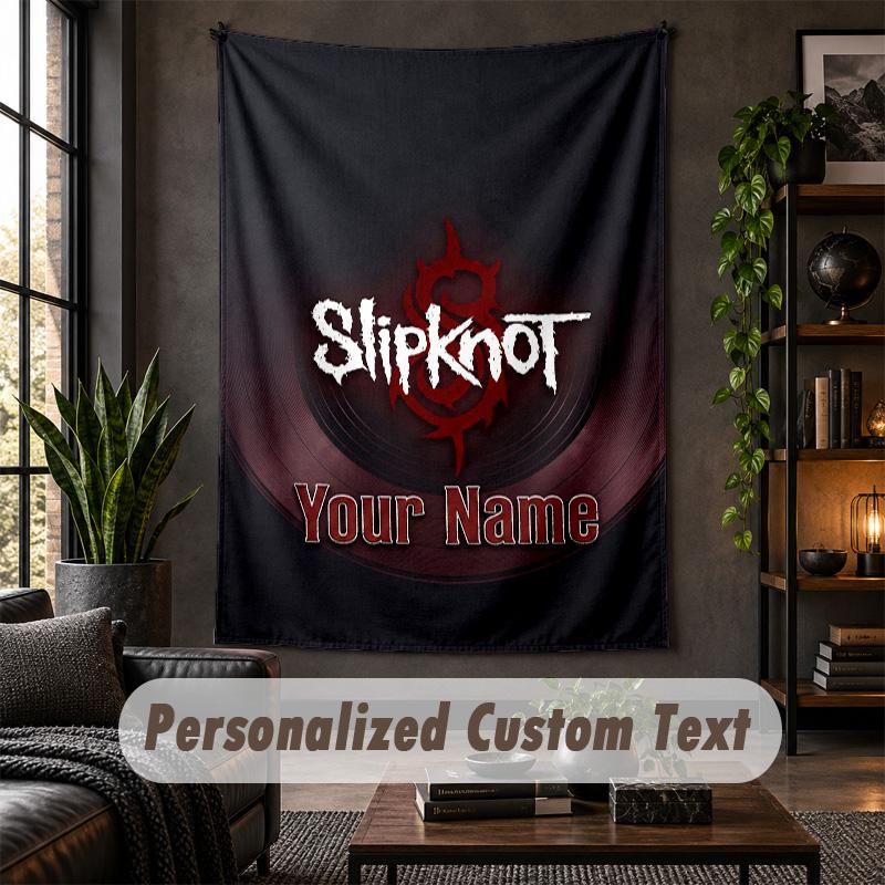Personalized Wall Tapestry,Slipknot Custom Text, Soft Fabric Wall Art For Indoor Decoration