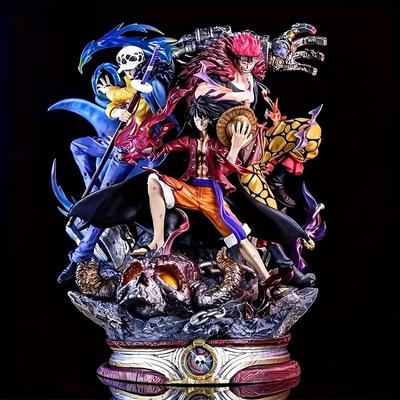 Новые 20 см One Piece Битва на Онигасиме Сверхновые Три Капитана Соломенная Шляпа Луффи Ло Сцены Фигурки Аниме Модели Подарок Игрушки