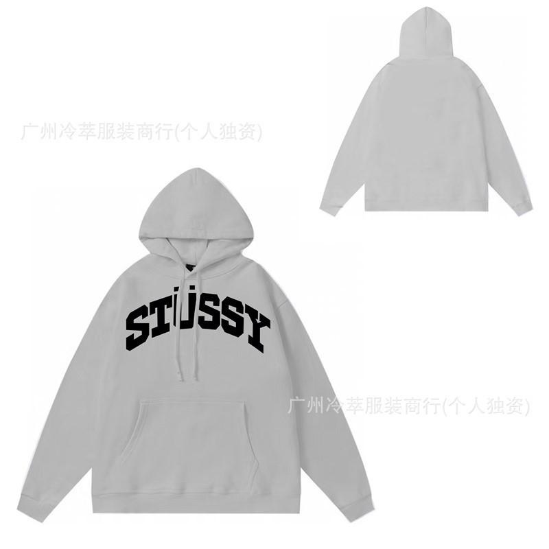 Stu Winter Hooded Sweatshirt With Letter Print Loose Fit Cotton Pullover Men Teens Casual Wear