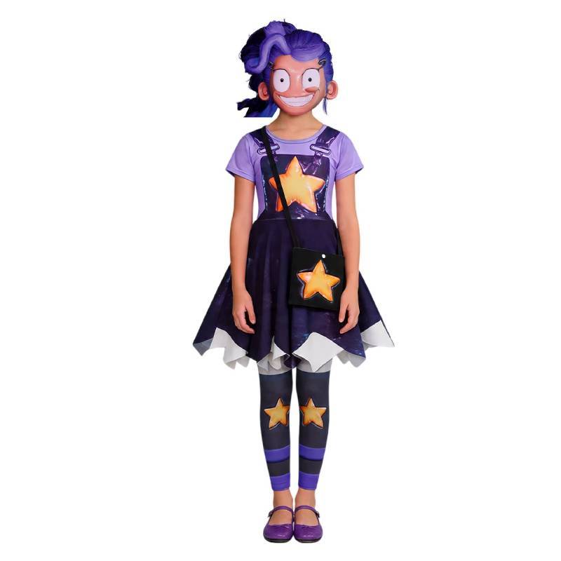 Костюм Poppy Playtime Лили Лоубрейдс Мультяшный с коротким рукавом Для Детского Танца и Шоу